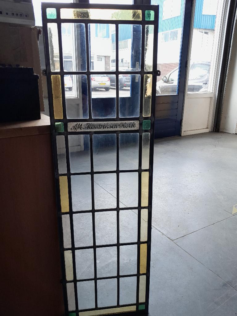 glas in lood raam, Ophalen, Gevelraam of Ruit, Gebruikt, Minder dan 80 cm