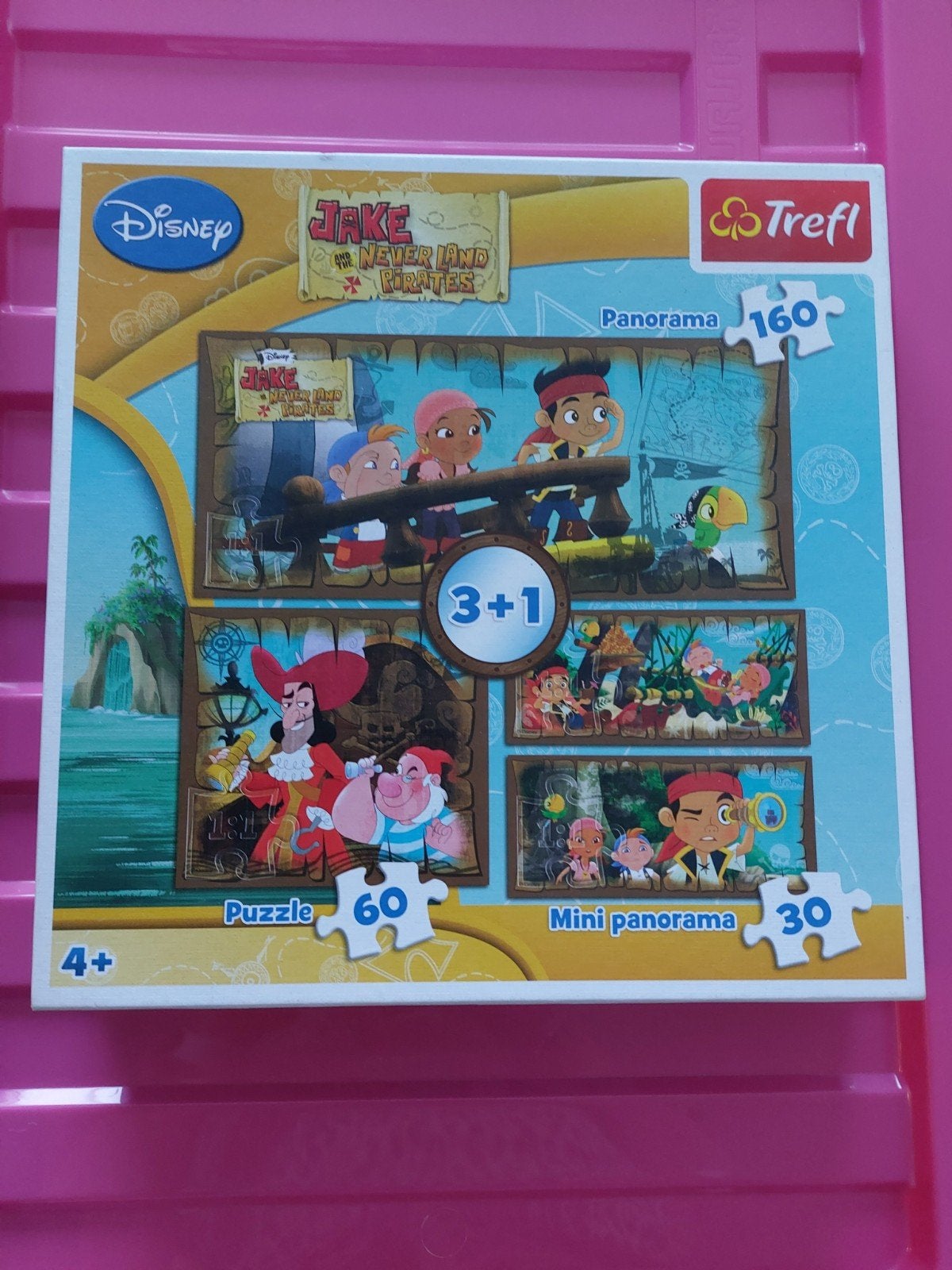 4x puzzel Piraat in 1 doos (nieuw), Ophalen of Verzenden, Meer dan 50 stukjes, Nieuw