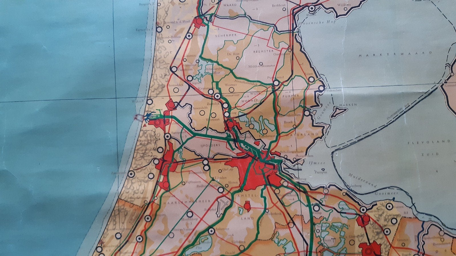 Nieuwe Wandkaart Nederland - Zesde Druk (J.B. Wolters), Ophalen of Verzenden, Gelezen