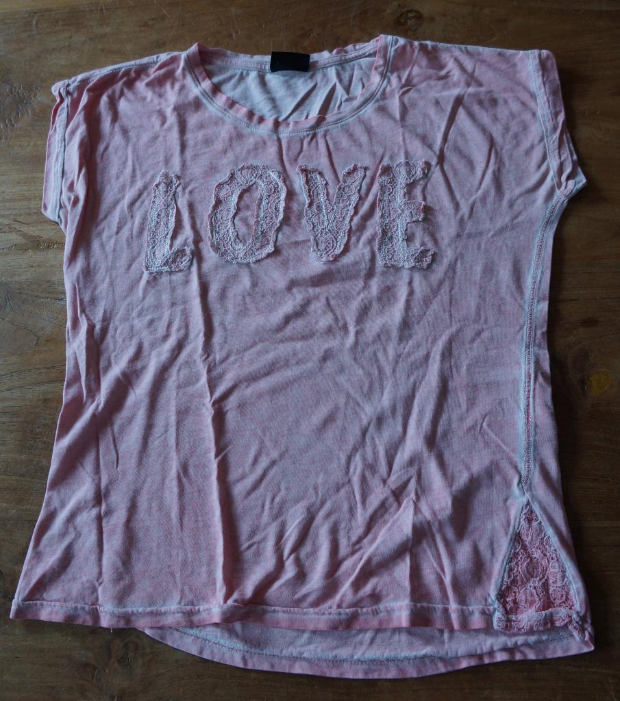 Een leuk roze t-shirt met opdruk (158-164) PAGE, Kinderen en Baby's, Kinderkleding | Maat 158, Gebruikt, Meisje, Ophalen of Verzenden