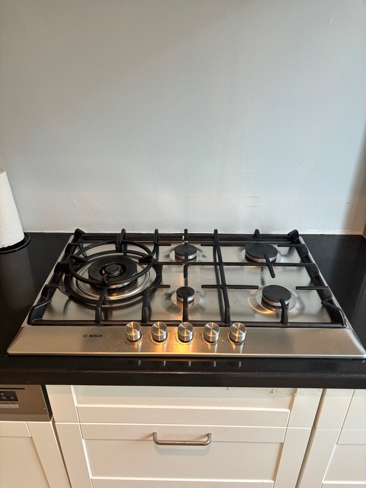 Bosch RVS 5-pits gaskookplaat met wokbrander, Witgoed en Apparatuur, Ophalen, Gebruikt, Inbouw, Gas