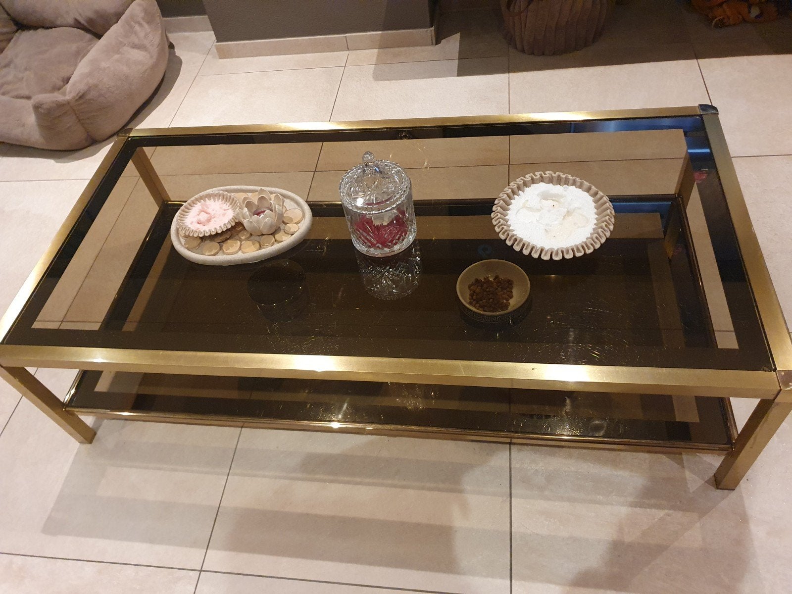 Hollywood regency salontafel, Huis en Inrichting, Tafels | Salontafels, Ophalen, Gebruikt, 100 tot 150 cm, 50 tot 100 cm