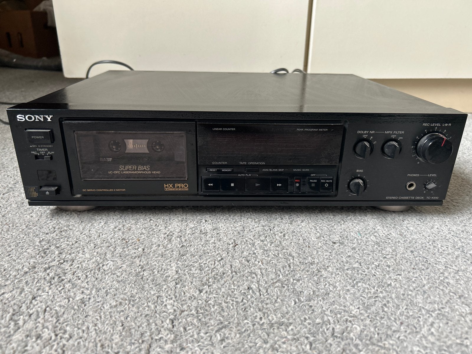 Sony TC-K510 Stereo Cassettedeck - HX Pro, Audio, Tv en Foto, Ophalen, Enkel, Sony, Tiptoetsen