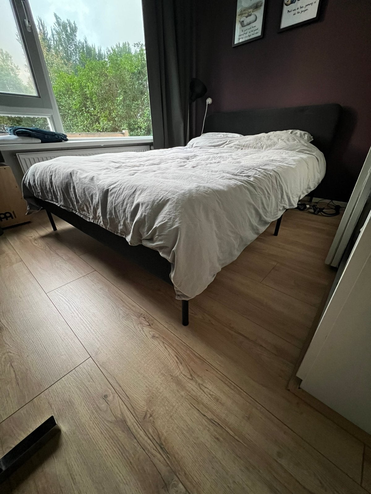 IKEA Slattum bed 140x200 met lattenbodem en matras, Ophalen, Gebruikt, Tweepersoons, 140 cm