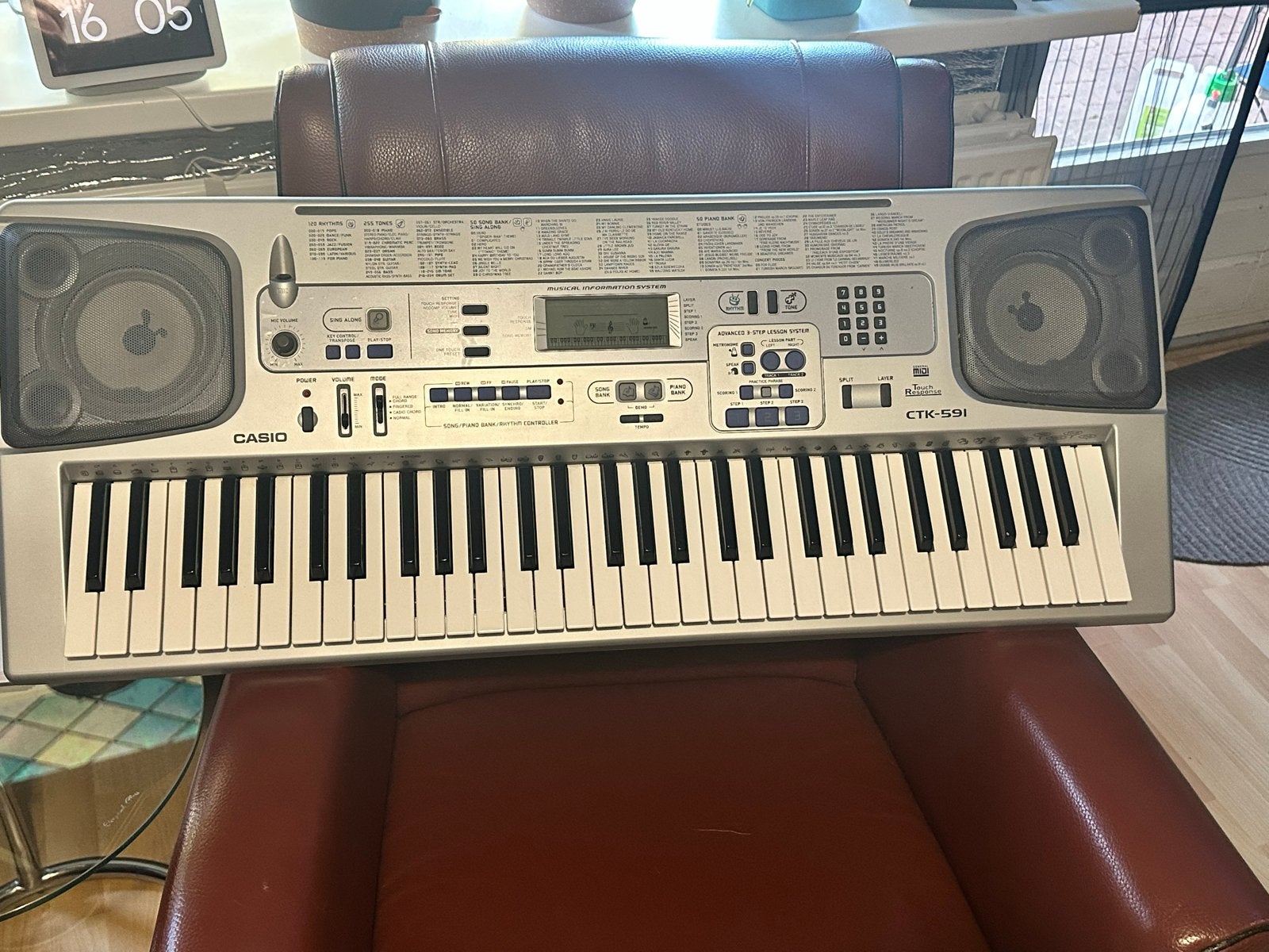 Casio CTK-591 Keyboard incl. Lichtnet Adapter, Muziek en Instrumenten, Keyboards, Ophalen, Casio, Aanslaggevoelig, 61 toetsen