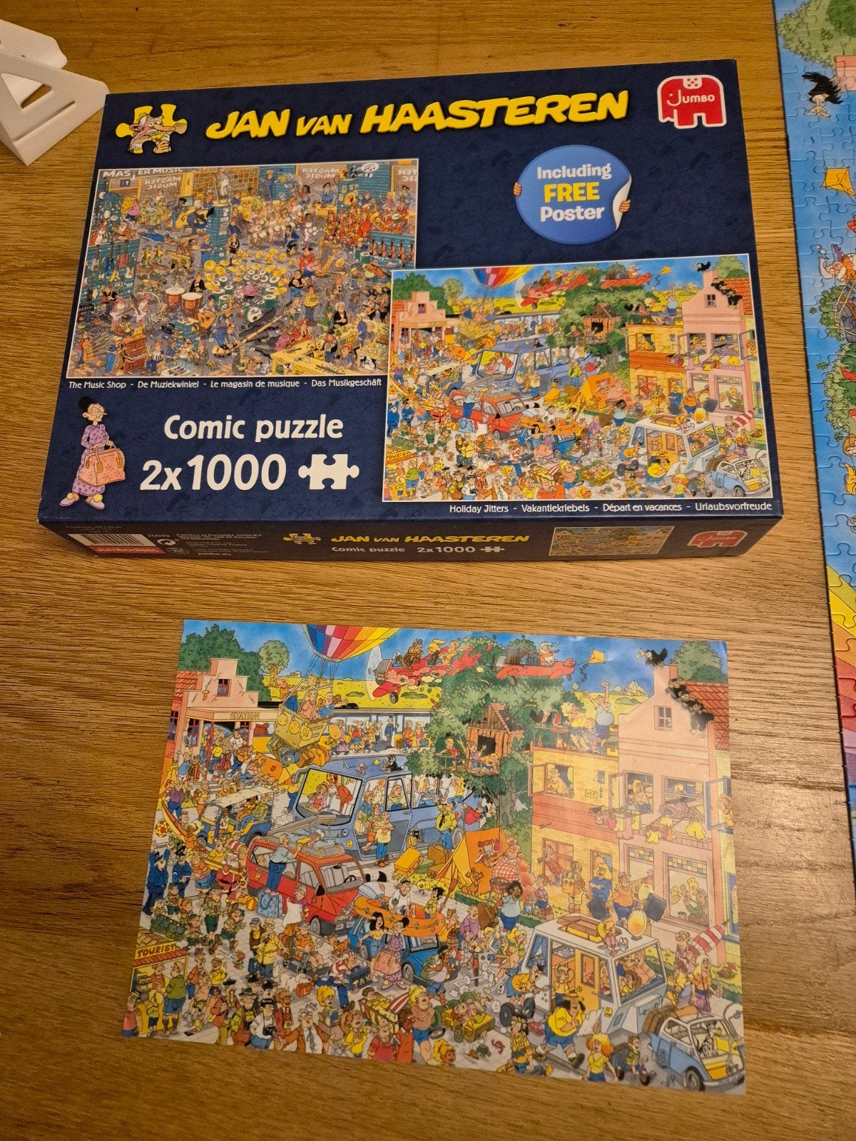 Jan van Haasteren combi doos 2x1000 stukjes, Ophalen, 500 t/m 1500 stukjes, Zo goed als nieuw, Legpuzzel