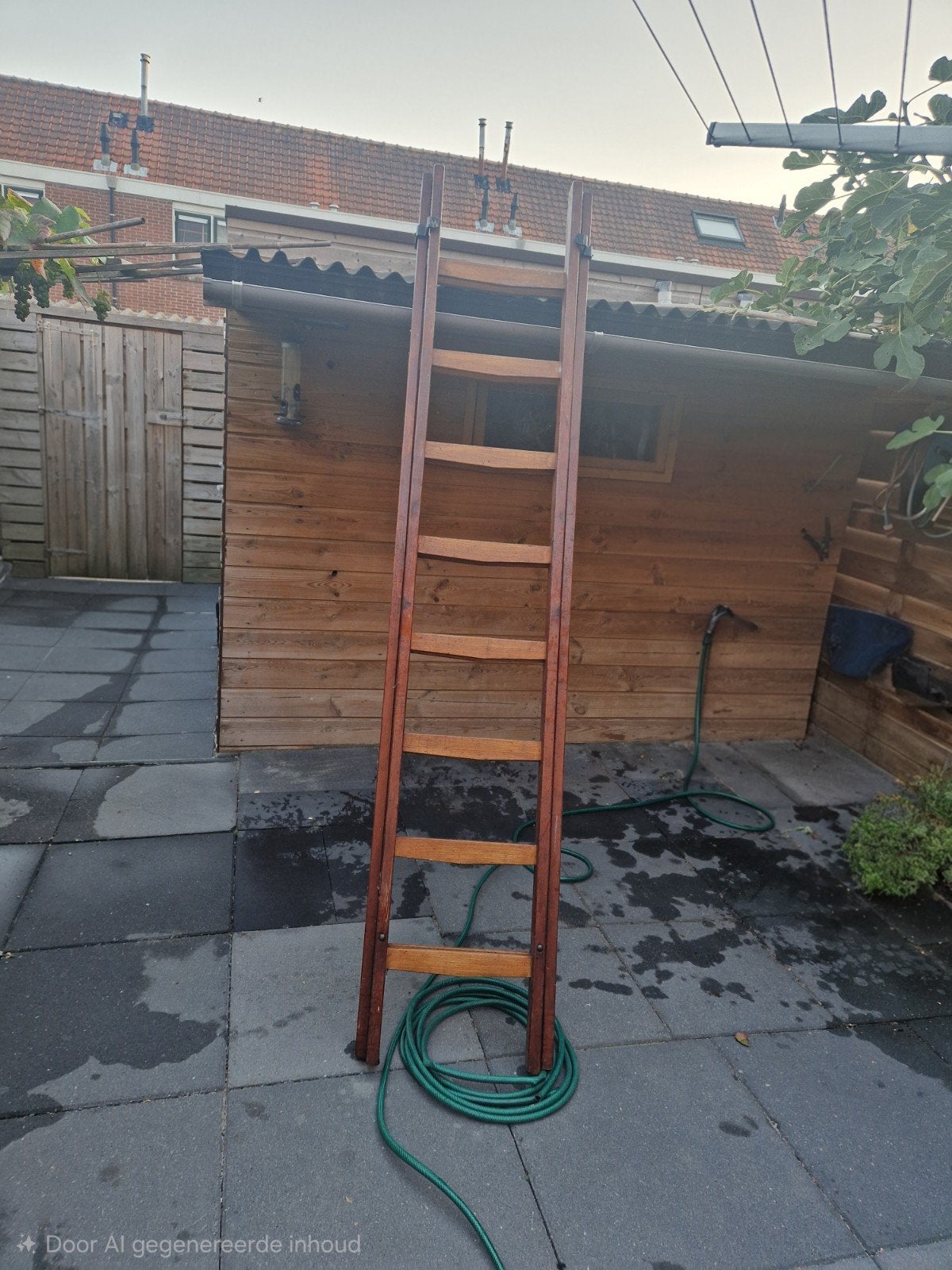 Houten ladder - Inschuifbaar en lang, Ophalen, Gebruikt, Ladder, Opvouwbaar of Inschuifbaar