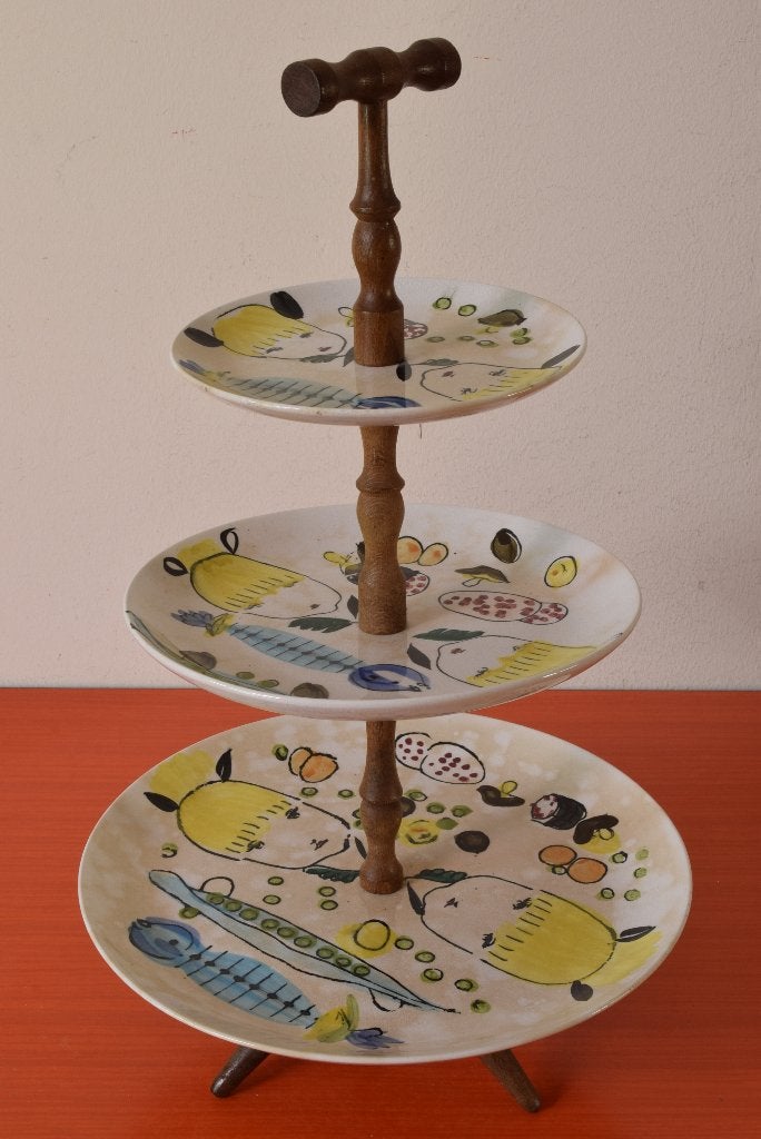 Grote retro vintage jaren 50 / jaren 60 etagère, Overige typen, Ophalen of Verzenden, Zo goed als nieuw, Overige stijlen