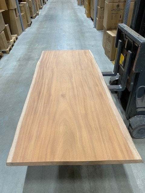 tafelblad mahonie hout, Huis en Inrichting, Tafels | Eettafels, Live edge, Vijf personen of meer, Rechthoekig, Overige houtsoorten