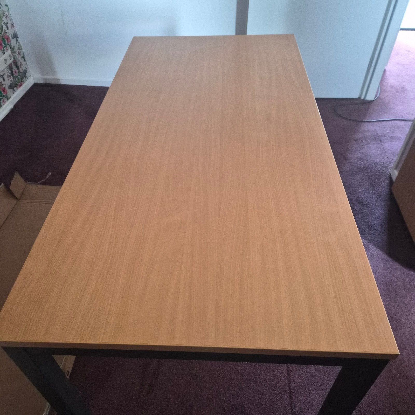 Eiken bureau met stalen poten te koop, Ophalen