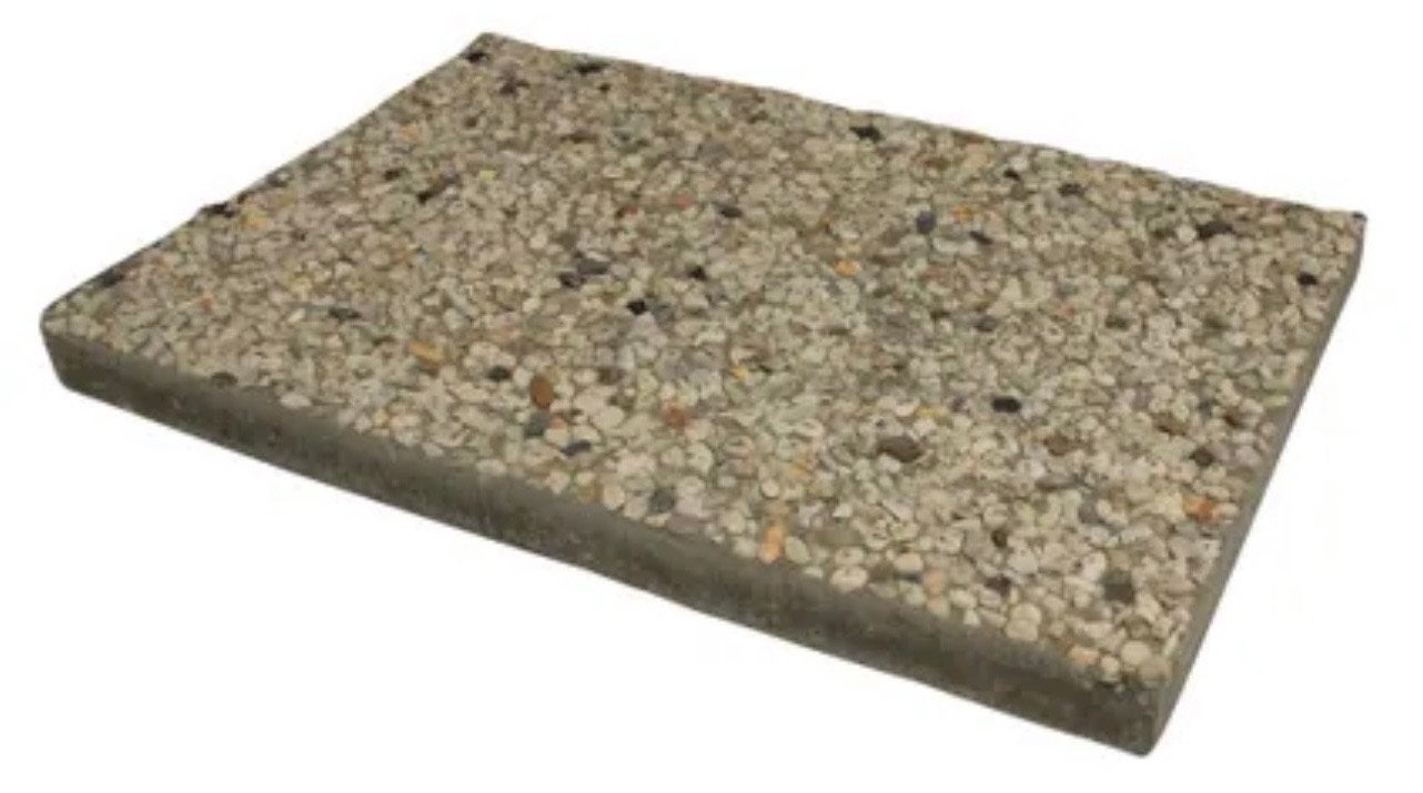 10 gebruikte betonnen terrastegels met grindafwerking, Ophalen, Gebruikt, Beton, Terrastegels