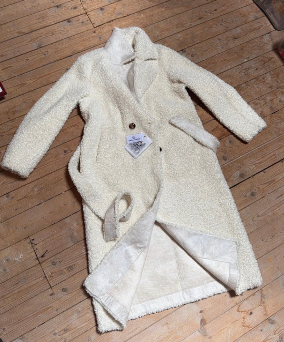 Lange teddy jas van Dark Snow, maat M, nieuw met kaartje, Ophalen of Verzenden, Nieuw, Maat 38/40 (M), Beige
