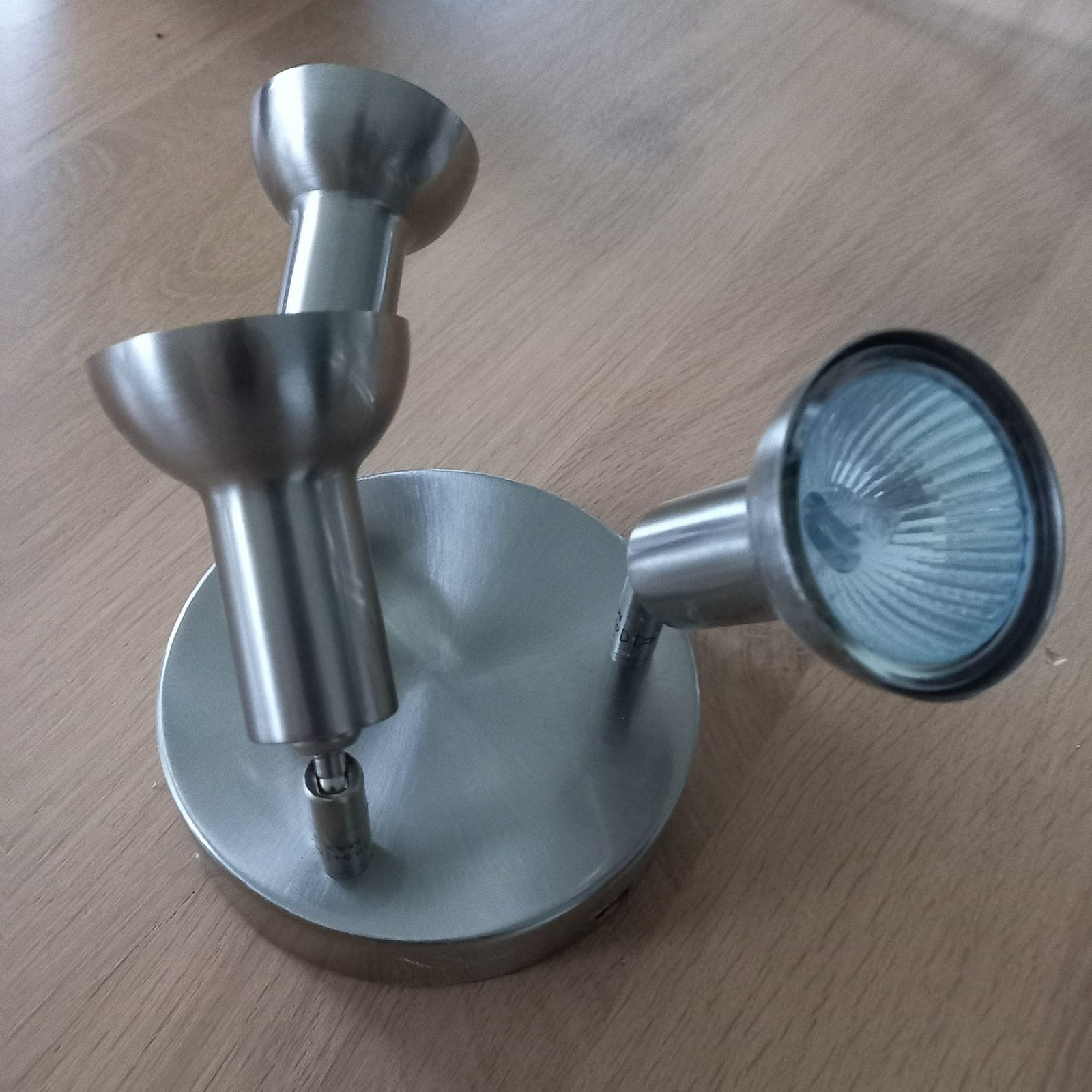 Plafondlamp rond met 3 spotjes, Ophalen of Verzenden, Zo goed als nieuw, Plafondspot of Wandspot
