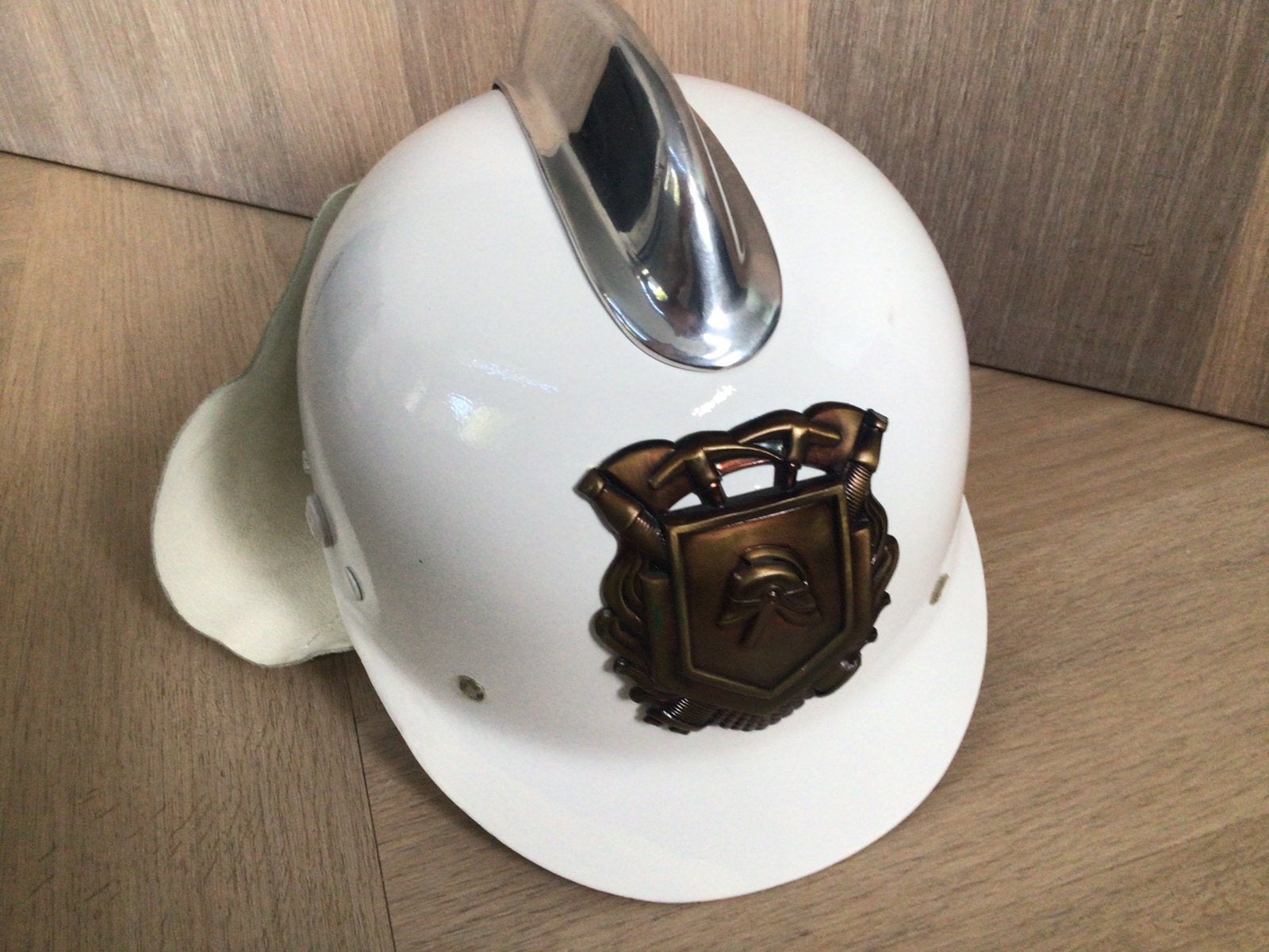 brandweerhelm wit firma Romer, Ophalen of Verzenden, Landmacht, Helm of Baret