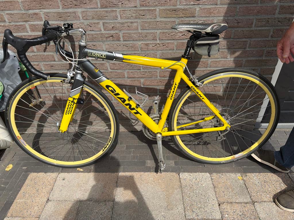 Giant Racefiets - Geel/Zwart - Herenmodel, Fietsen en Brommers, 28 inch, Aluminium, Zo goed als nieuw, 15 tot 20 versnellingen