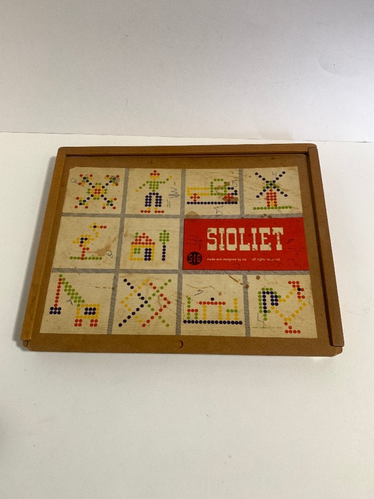 Vintage Houten Sio Sioliet Inlegspel met stekertjes van hout, Ophalen of Verzenden