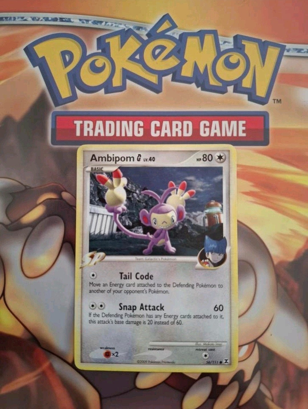 Ambipom 56/111 Platinum Rising Rivals pokemon kaart, Ophalen of Verzenden, Gebruikt, Losse kaart