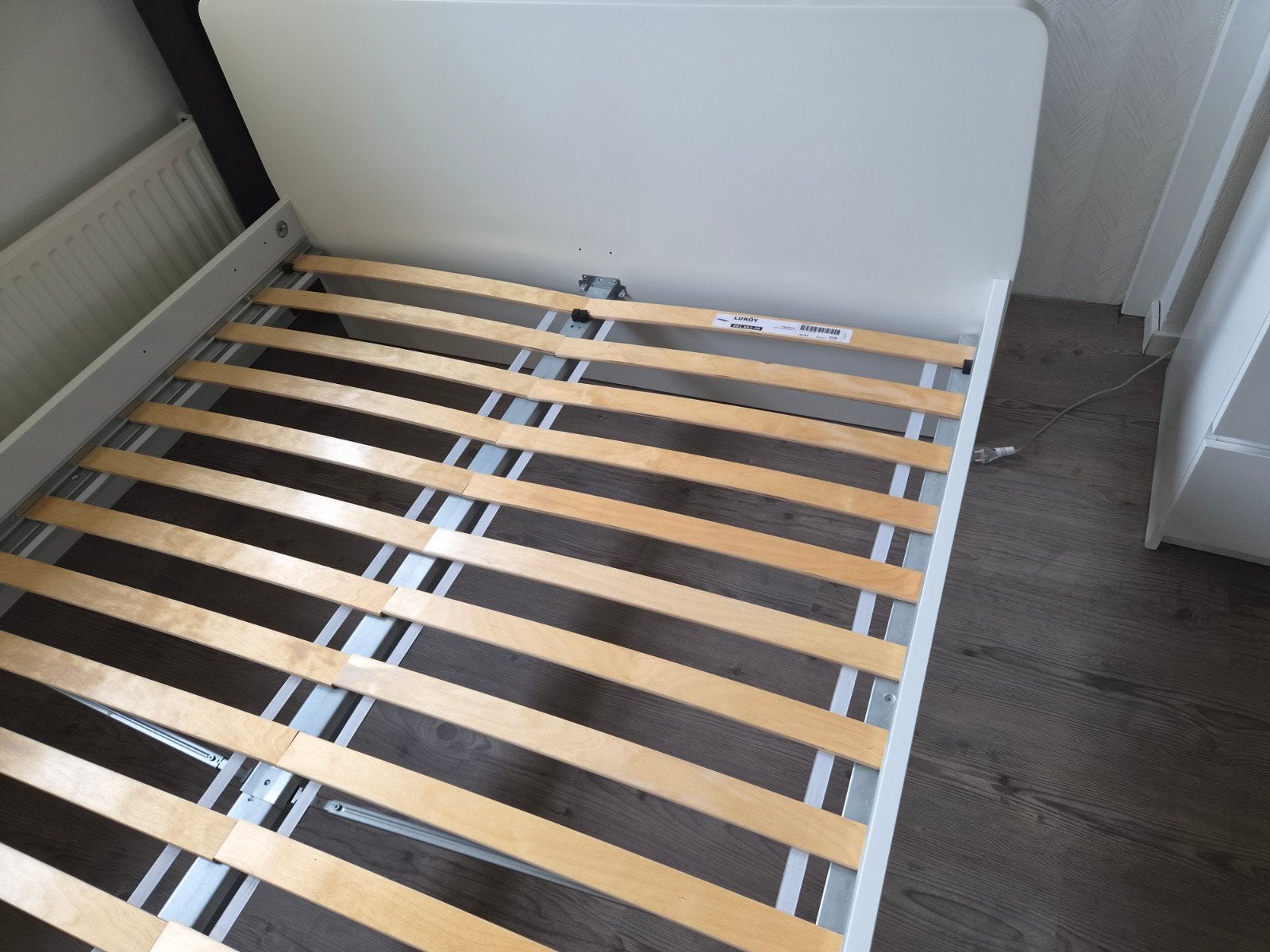 Ikea bed 140x200 met lattenbodem, Ophalen, Gebruikt, Wit, Tweepersoons