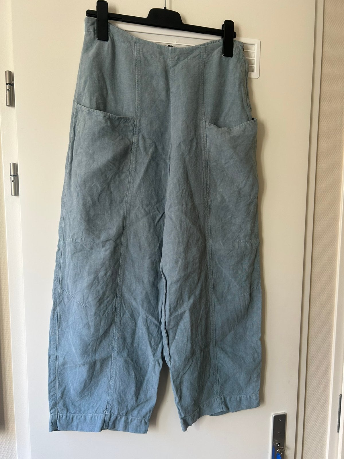 Blauw/Grijze Linnen Oska Broek maat 42/44 (maat 3), Kleding | Dames, Blauw, Maat 42/44 (L), Ophalen of Verzenden, Lang