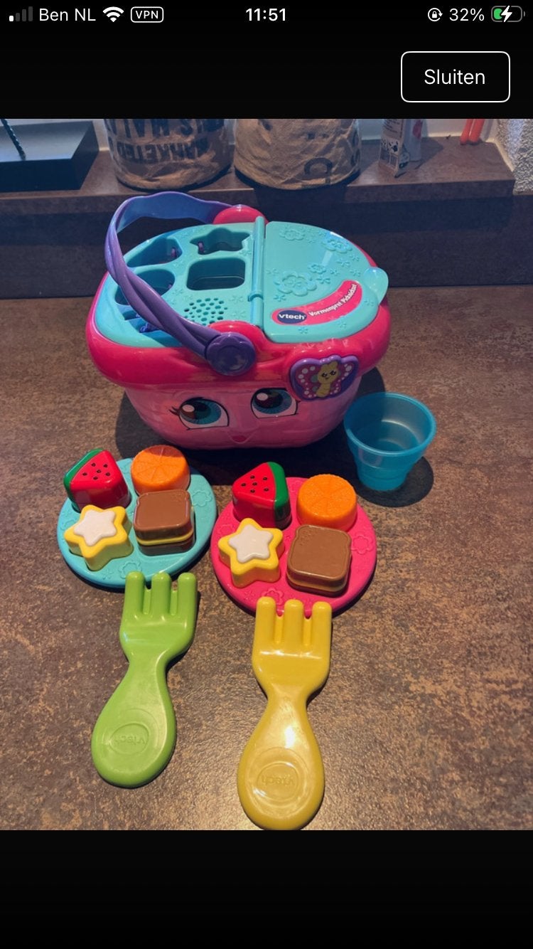 VTech Vormenpret Picknickmand - Zo goed als nieuw, Kinderen en Baby's, Ophalen, Zo goed als nieuw, Jongen of Meisje