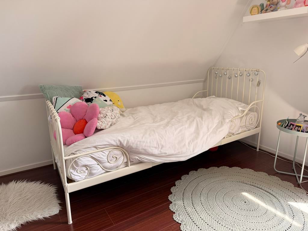 Ikea meegroei ed (Minnen), Ophalen, 90 cm, Eenpersoons, Wit