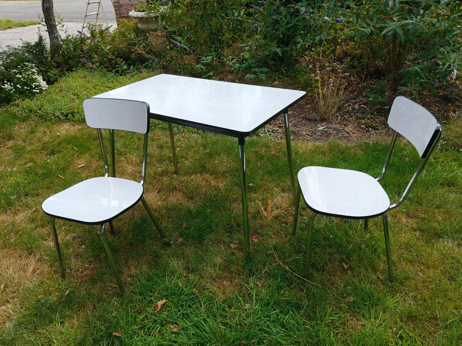 Vintage Retro FORMICA set_2 tafel en 2 stoelen, Verzamelen, Retro, Ophalen, Huis en Inrichting