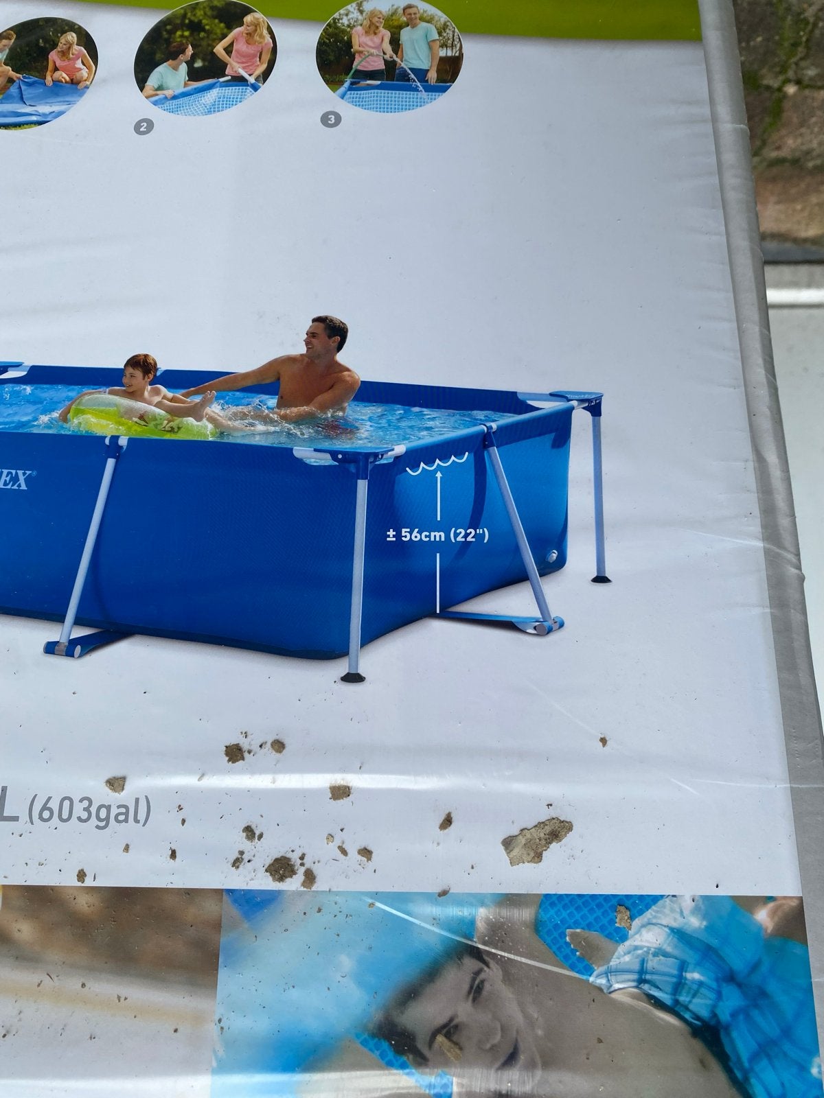 Intex Rectangular Frame Zwembad met filterpomp, Ophalen, Zo goed als nieuw, Opzetzwembad, 200 tot 400 cm