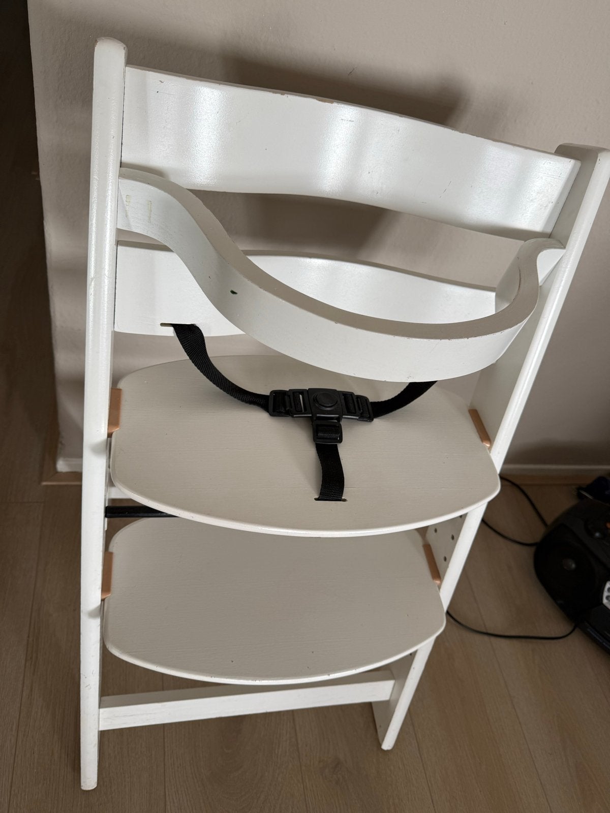 Stokke Tripp Trapp meegroeistoel wit met gordel, Ophalen, Gebruikt, Meegroeistoel, Gordel(s)
