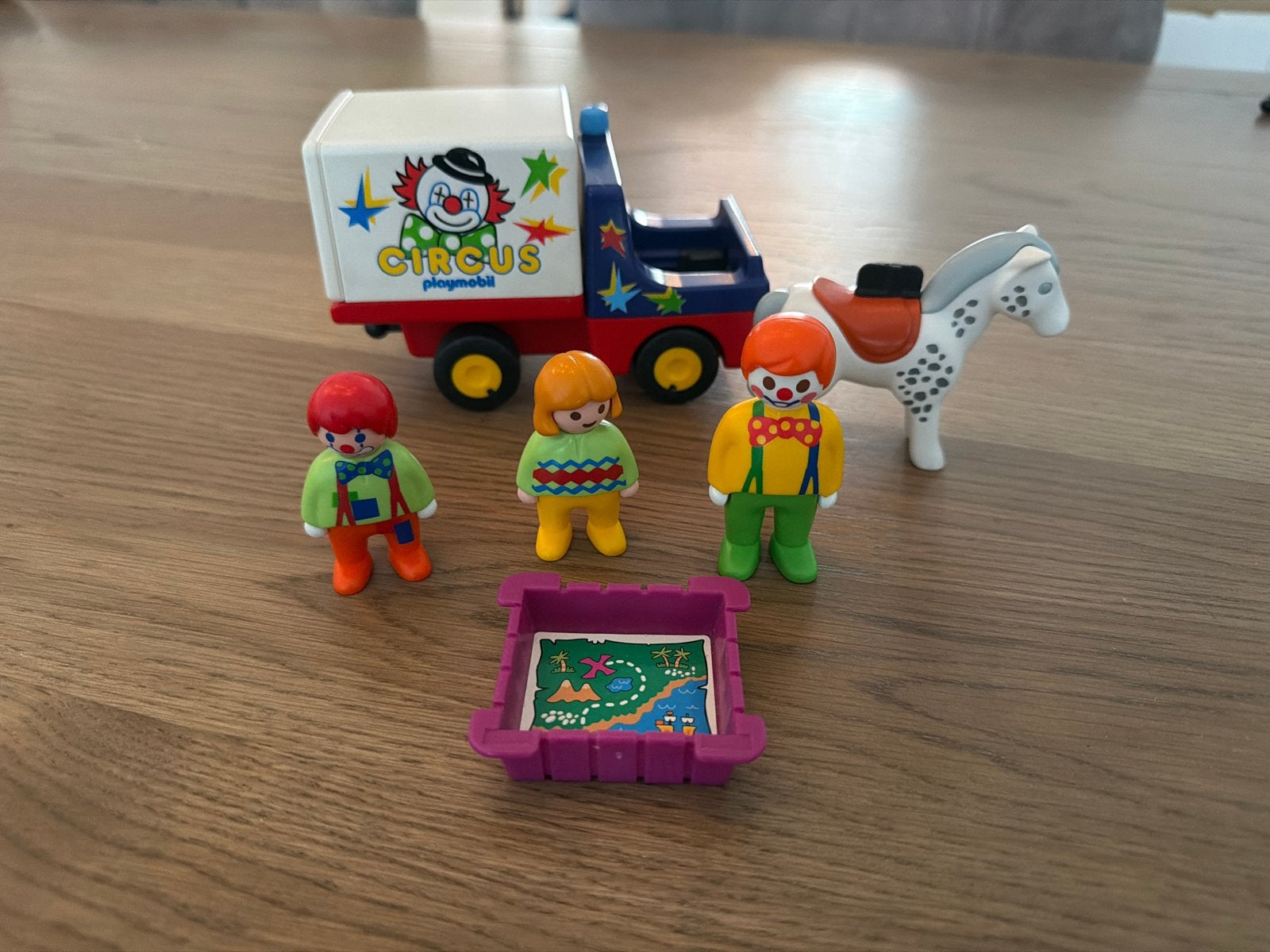 Playmobil 1.2.3 Circus Vrachtwagen met Figuren en Extra's, Gebruikt, Complete set, Voertuig, 1.2.3