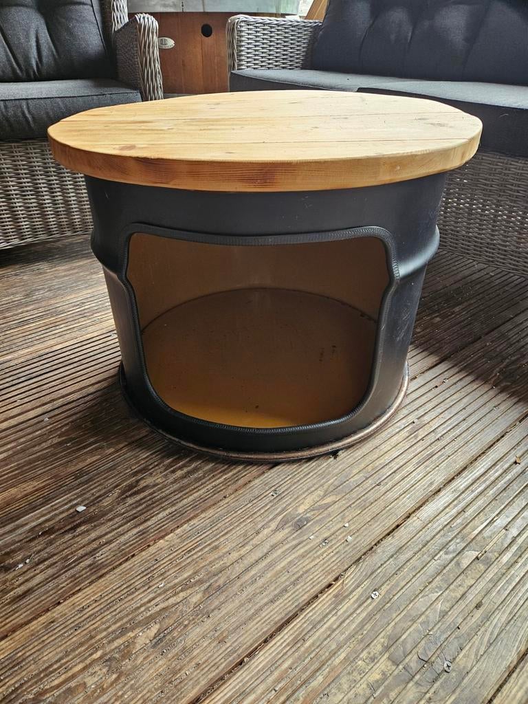 Unieke salontafel/bijzettafel met kattenhol, Gebruikt, 50 tot 100 cm, Rond, 50 tot 100 cm