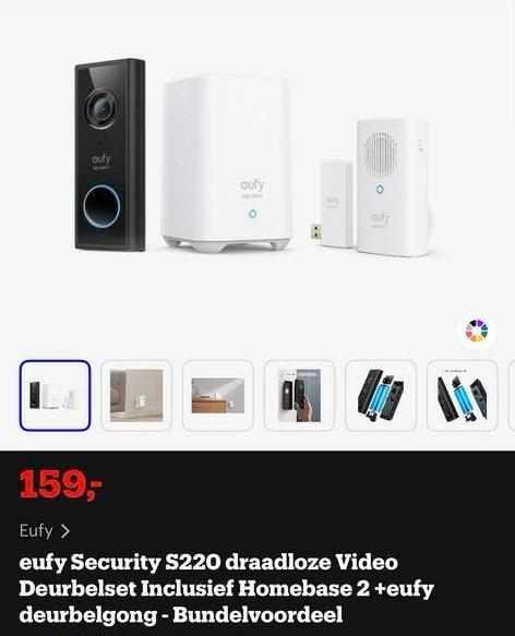 Eufy Deurbel en Camera Set, Audio, Tv en Foto, Videobewaking, Ophalen, Nieuw, Binnencamera