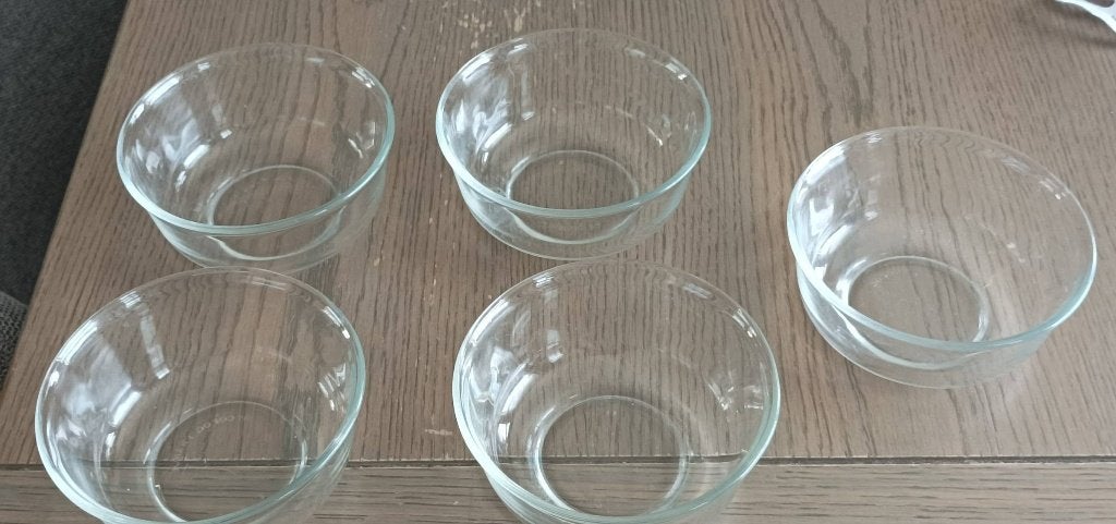 Set van 5 glazen schaaltjes - in prima staat, Antiek en Kunst, Antiek | Glas en Kristal, Ophalen of Verzenden