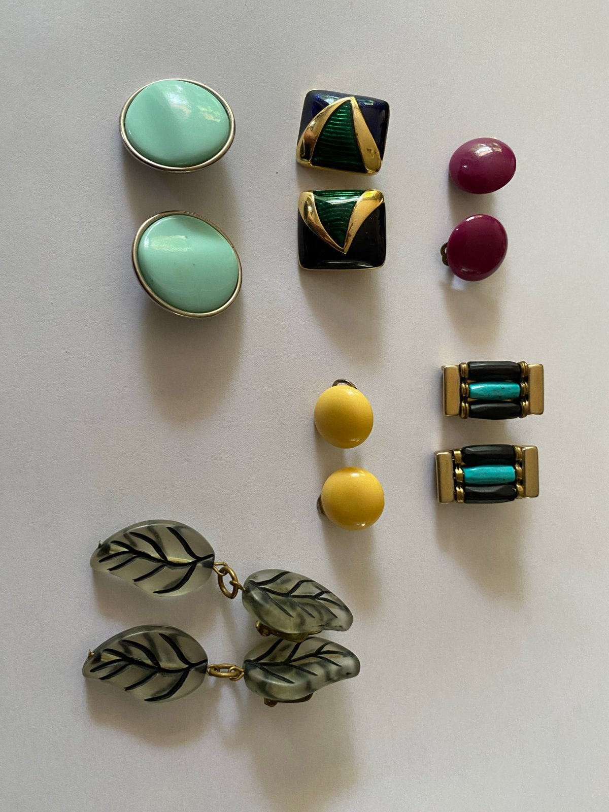 Diverse Oorclips Oorbellen - Vintage Stijl, Sieraden, Tassen en Uiterlijk, Overige materialen, Ophalen of Verzenden, Groen, Hangers