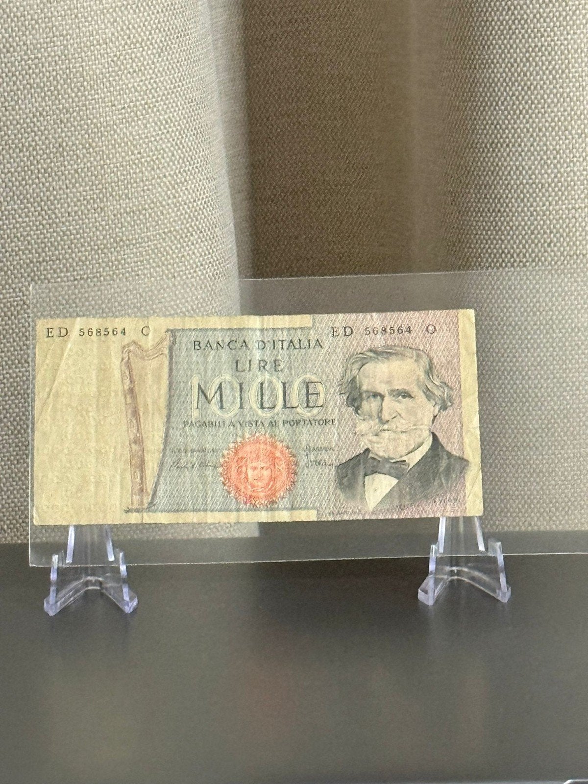 Zeldzaam Italiaans 1000 Lire bankbiljet - Verdi, Ophalen of Verzenden