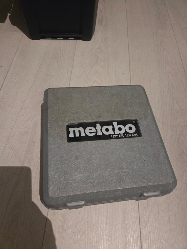 Metabo 1/2" SR 120 Set Slagmoersleutel met Doppen, Doe-het-zelf en Verbouw, Gereedschap | Overige machines, Gebruikt, Ophalen of Verzenden