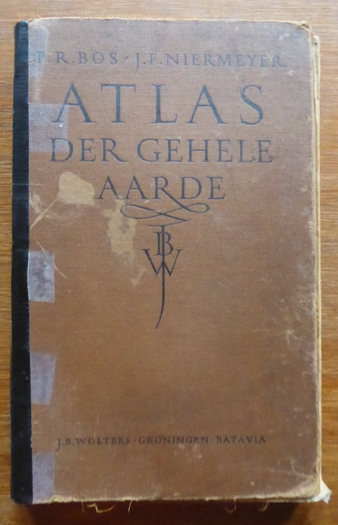 Atlas der gehele aarde 1947 P.R.Bos/J.F.Niermeyer, Gelezen, Bosatlas, Ophalen of Verzenden, 1800 tot 2000