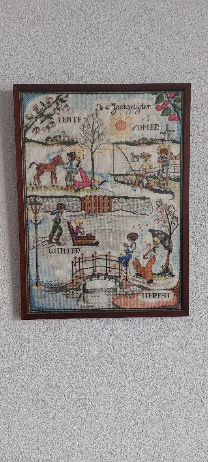 Geborduurd schilderij 41 bij 55 cm, Ophalen