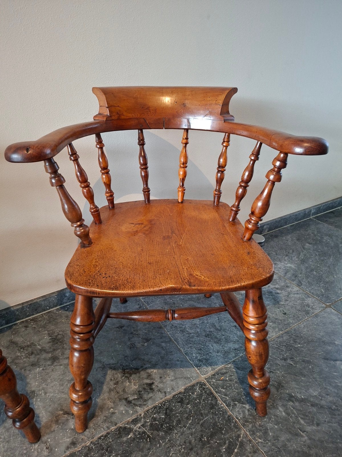 Antieke Windsor Captain's Chair - Massief Hout, Ophalen
