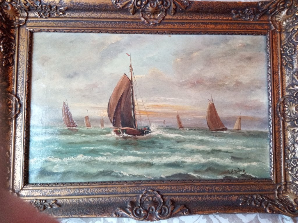 mooi schilderij, Ophalen, Maritiem / water, Doek, Oud hollands