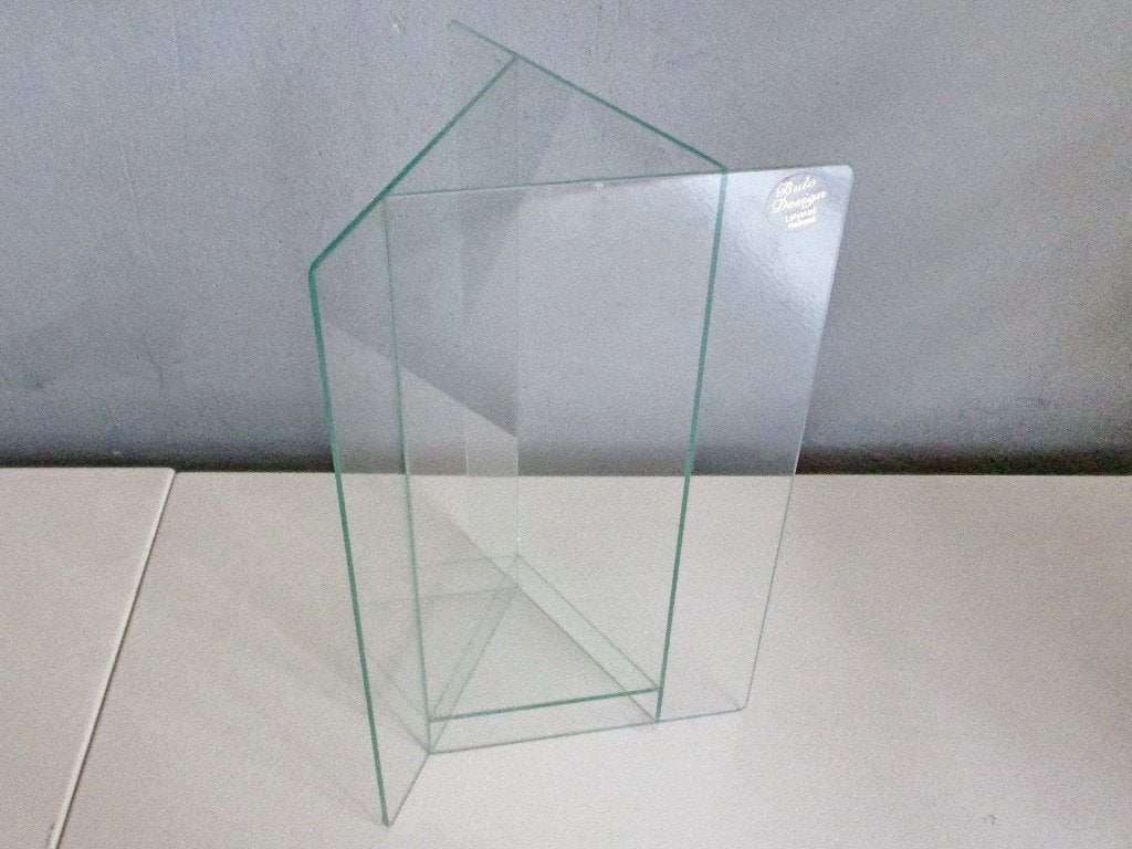 Geometrische vaas Iwan Bulo 1986 glas glazen design Lelystad, Ophalen of Verzenden