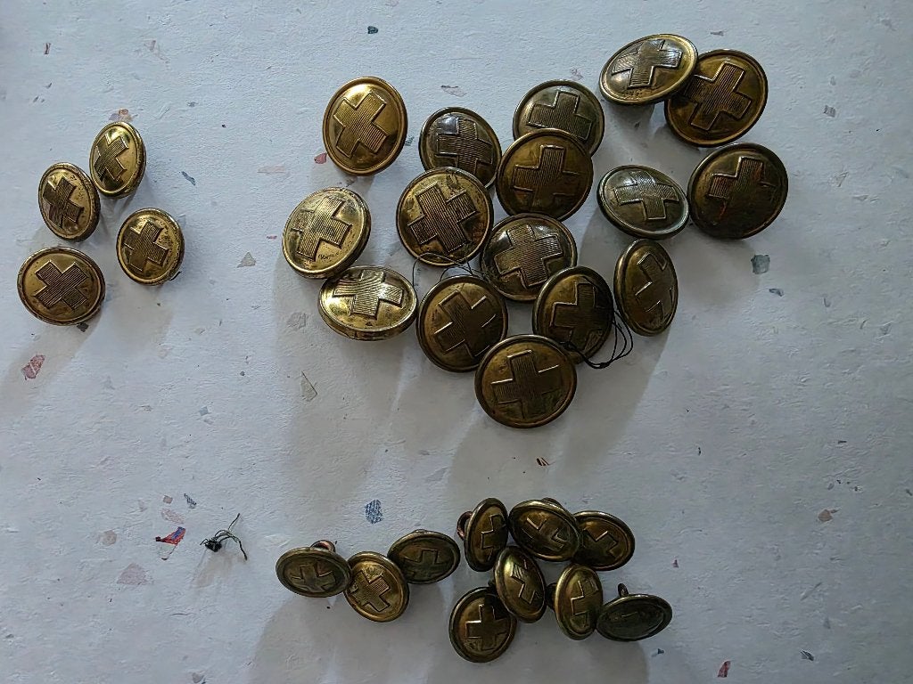 Rode Kruis Uniformknopen, Verzenden, Gebruikt, Kostuum of Pak