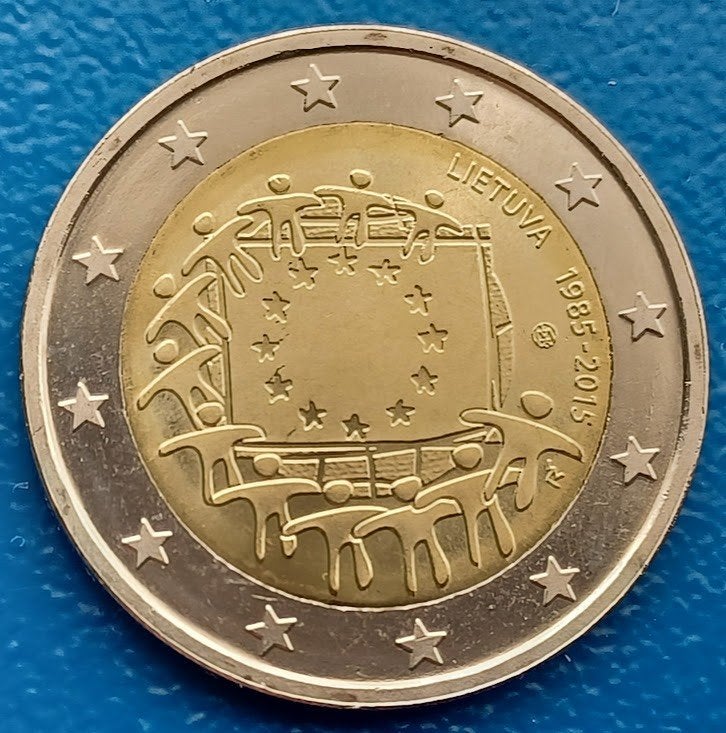 Litouwen 2 Euro "Europese Vlag" 2015 - UNC, Postzegels en Munten, Munten | Europa | Euromunten, Verzenden, Overige landen, 2 euro