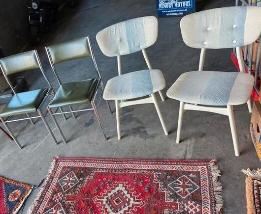 4 vintage retro stoelen ., Ophalen, Gebruikt, Eén