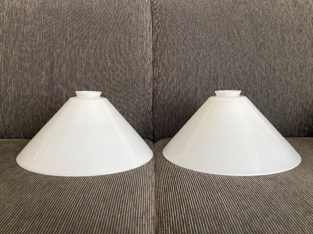 Lampenkap wit glas 'Schoenmakerskap', Huis en Inrichting, Lampen | Lampenkappen, 14 cm, Wit, Rond, Zo goed als nieuw