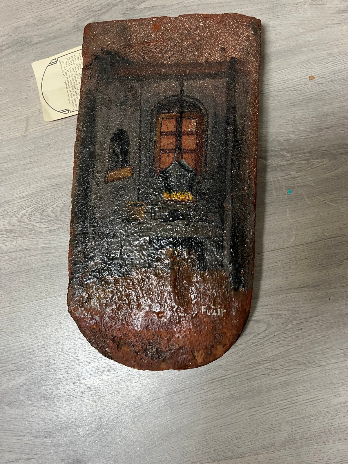 Handgeschilderde dakpan uit Oostenrijk, Antiek en Kunst, Ophalen