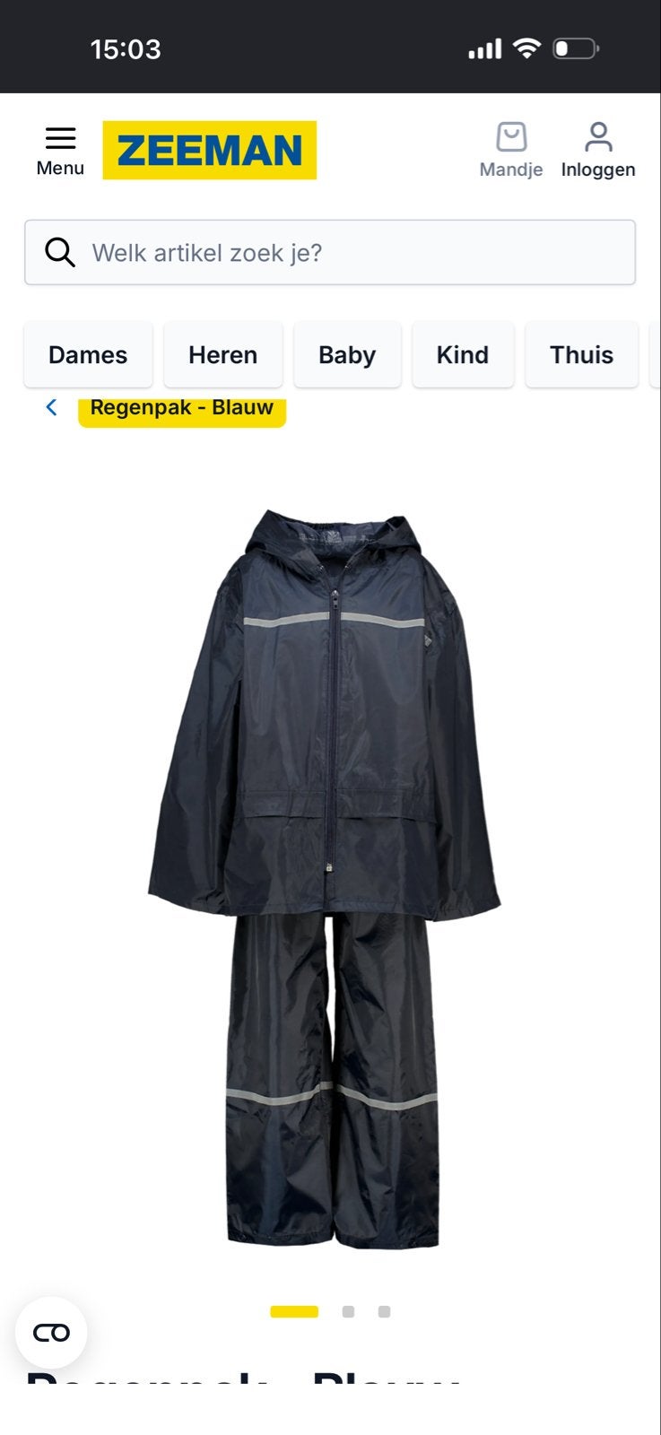Regenpak kind 110/116 - 100% waterdicht met reflectie, Ophalen of Verzenden, Nieuw, Jongen of Meisje