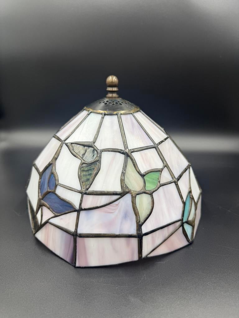 Tiffany stijl plafonnière, glas-in-lood, bloemmotief, 24 cm, Huis en Inrichting, Lampen | Plafondlampen, Ophalen of Verzenden