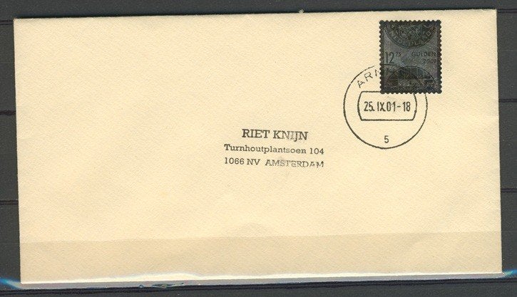 FDC E443 Zilveren Postzegel 12,75 Gld 2001 Nr.602 jdu, Ophalen of Verzenden