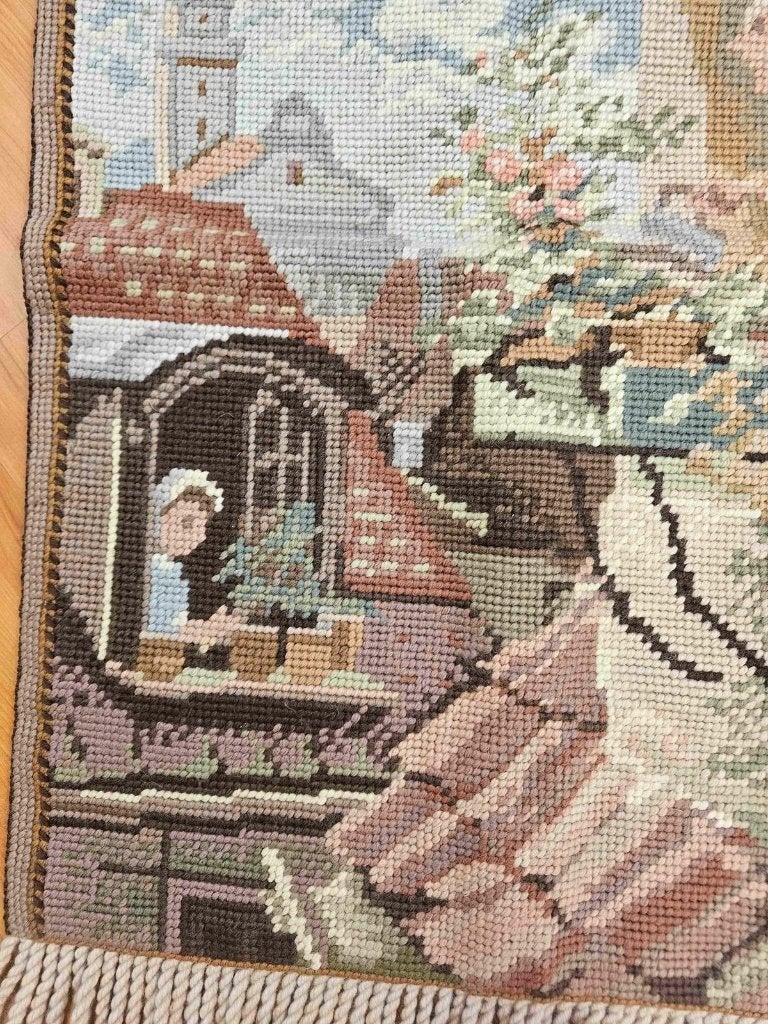 Vintage Wandkleed bruintinten vrouwen met planten 86/65 cm, Ophalen of Verzenden