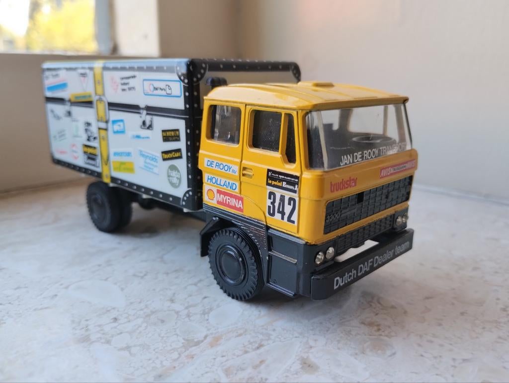 Te koop niet verkleurd Dakar Rally DAF van Jan de Rooy, Ophalen of Verzenden, Nieuw, Bus of Vrachtwagen, Lion Toys